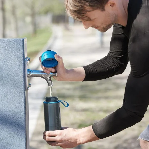 Brita Trinkflasche Fill & Go Active MicroDisc, 0,6 L, Kunststoff, Blau, Mit Wasserfilter 4