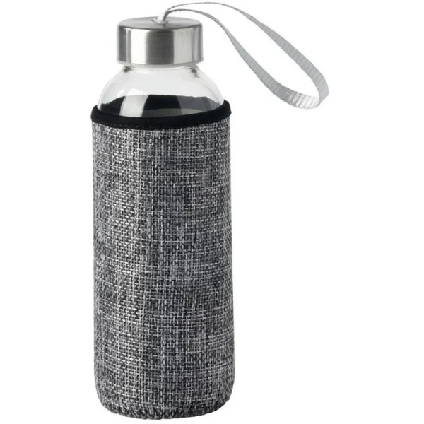 Böttcher-AG Trinkflasche Mit Hülle, 0,45 L, Glas, Transparent 1