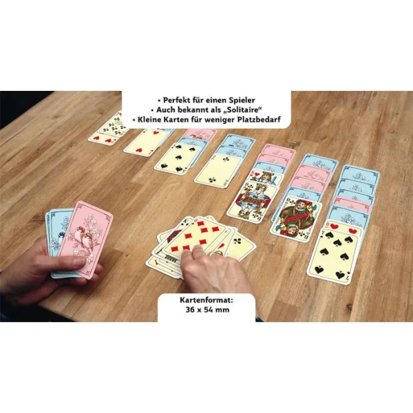 ASS Spielkarten Altenburger 22570097 Mini-Patience, 2×55 Mini-Karten, Papier, Franz. Bild, Romme 3