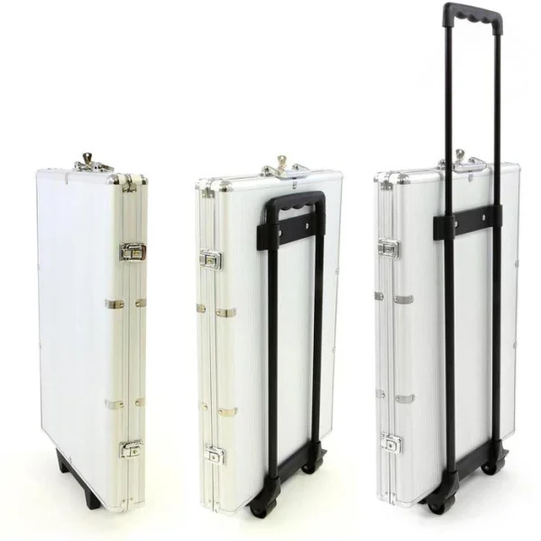 Nexos Pokerkoffer FP32521 Luxus Trolley, Alu-Koffer Mit Rädern, 3 Decks, 1000 Chips 4