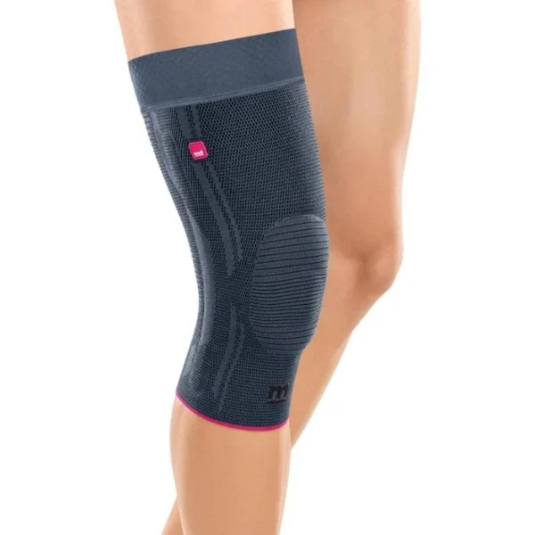 Medi Kniebandage Genumedi Komfort, Extraweit, Silber, Mit Silikonring & Haftband, Größe III 3