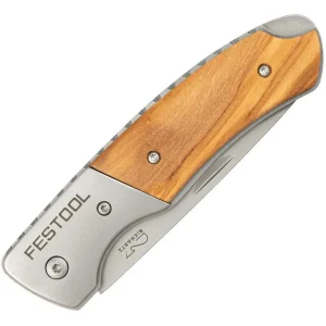 Festool Klappmesser 203994, Klingenlänge 8,5cm, Olivenholz, Braun 9