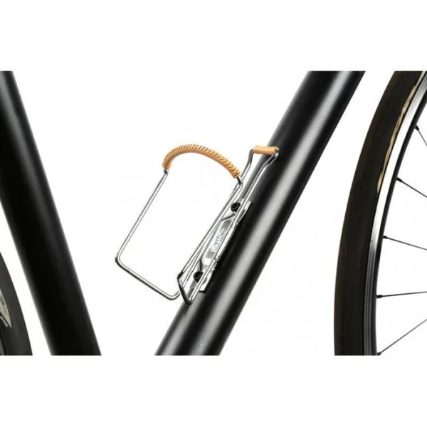 Zefal Trinkflaschenhalter Vintage, FA003575067, Für Fahrrad, Chromstahl Mit Lederbesatz 3