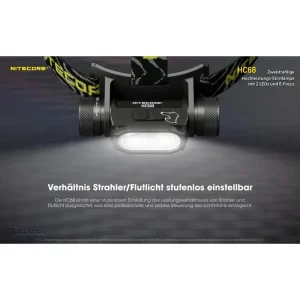 Nitecore Stirnlampe HC68 LED, 2.000 Lumen, USB, Akku, Rotlicht 14