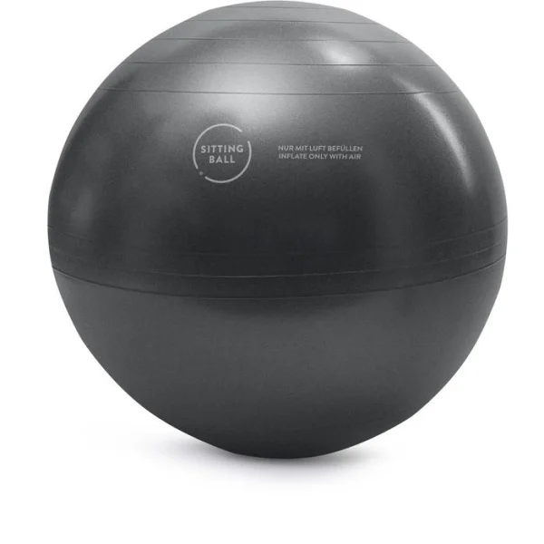Sitting-Ball Sitzball ALFA 65cm, Veloursoptik, Büro, Ergonomisch, Anthrazit 3