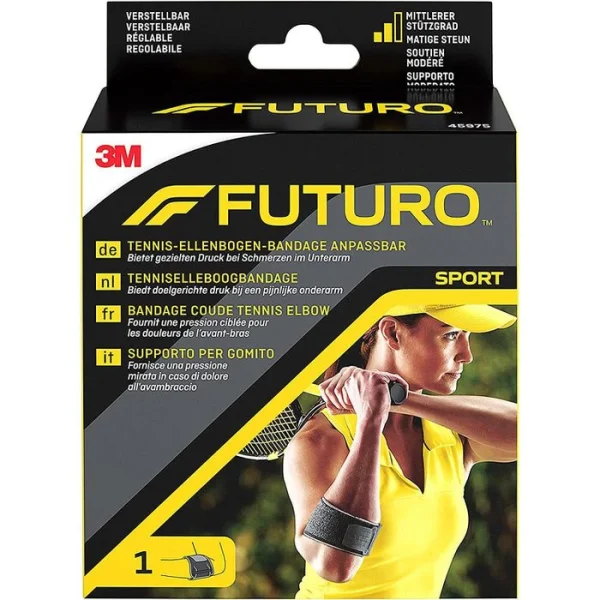 3M FUTURO Ellenbogenbandage Sport, Für Links & Rechts, Schwarz, Einheitsgröße 5