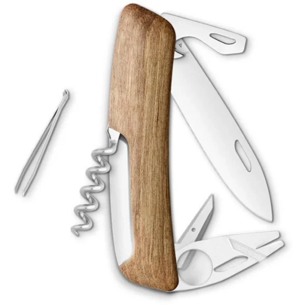 SWIZA Taschenmesser Tick Tool TT03, Holzgriff, Walnussholz 11 Funktionen, Zeckenwerkzeug Und Lupe 1