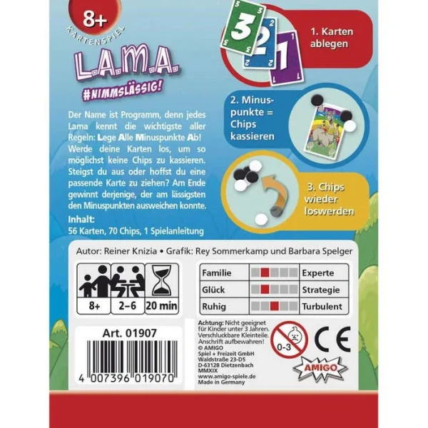 Amigo Kartenspiel 01907, L.A.M.A, Ab 8 Jahre, 2-6 Spieler 4