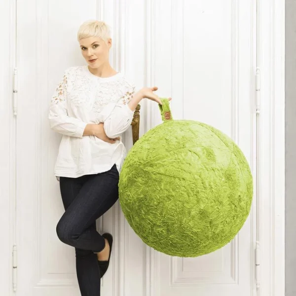 Sitting-Ball Sitzball FLUFFY 65cm, Webplüsch, Grün 5