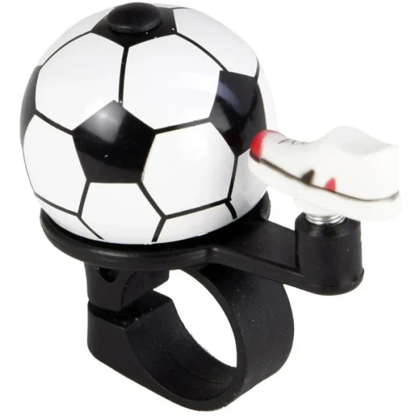Fischer-MTS Fahrradklingel 85806, Schwarz/weiß, Kinderglocke, Mit Fußball Motiv, Stahl 1