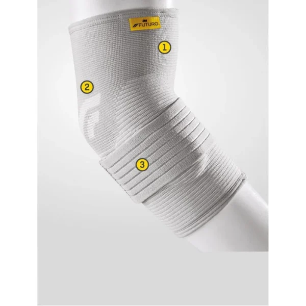 3M FUTURO Ellenbogenbandage 47863, Für Links & Rechts, Grau, Größe L 4