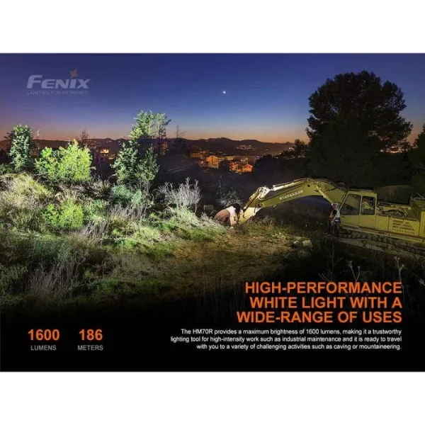 Fenix Stirnlampe HM70R LED, 1.600 Lumen, USB, Akku, Rotlicht 4
