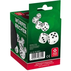ASS Würfel Altenburger, Premium Würfelbecher-Set, Würfelbecher Aus Kunstleder Mit 6 Augenwürfeln 11