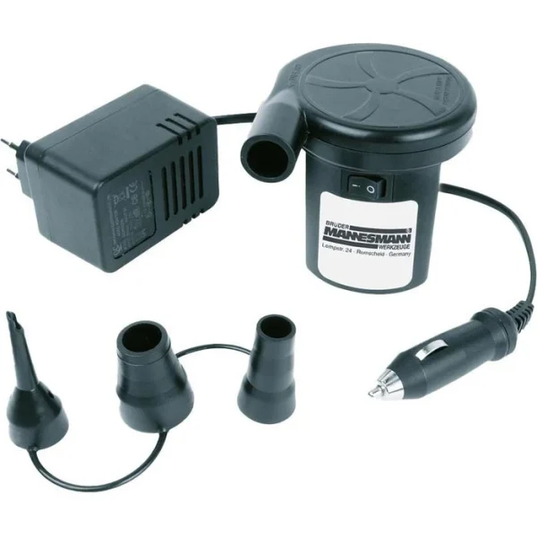 BrüderMannesmann Luftpumpe M01730, Elektropumpe 12 V Oder 230 V, Mit Ventiladapter 1