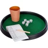 Piatnik Würfel 296659, Würfelpoker-Set, 5 Augenwürfel, Würfeltablett, Block & Lederbecher 16