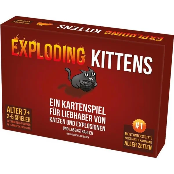 Asmodee Kartenspiel Exploding Kittens, Ab 7 Jahre, 2-5 Spieler 1