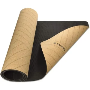 Navaris Gymnastikmatte Kork Linien, 183 X 61 X 0,5cm, Braun 13
