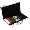 Nexos Pokerkoffer FP32501, 300 Chips, Aluminium-Koffer, 2 Decks, Dealer Button, Würfel 17