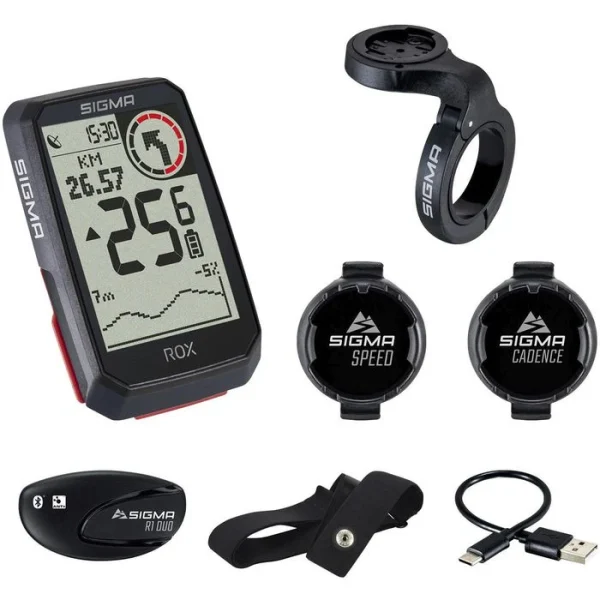 Sigma Fahrradcomputer ROX 4.0 GPS Sensor Set 01064, Kabellos, Schwarz, Mit GPS, Wasserdicht 1