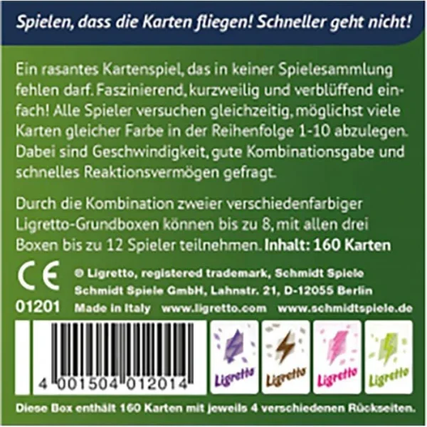 Schmidt Spiele Schmidt-Spiele Kartenspiel 01201 Ligretto Grün, Ab 8 Jahre, 2-4 Spieler 4