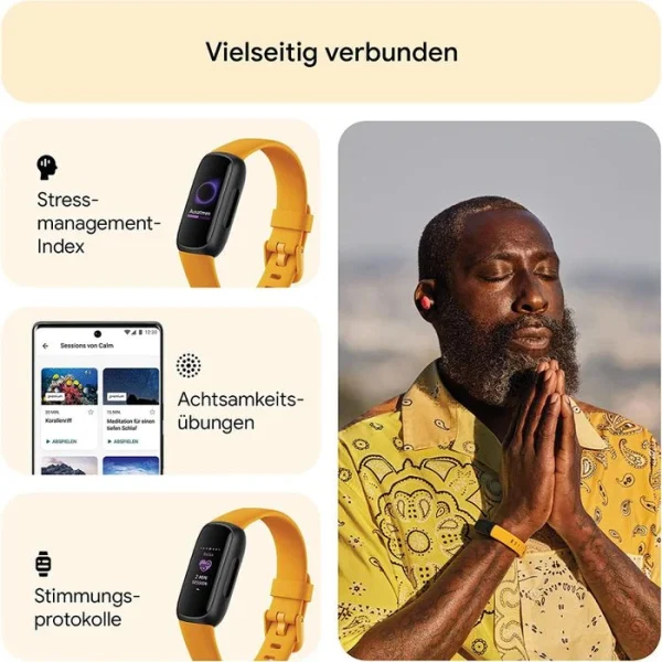 Fitbit Fitness-Tracker Inspire 3 Morgensonne, Puls-, SpO2-Messung, AMOLED, Wasserdicht 5