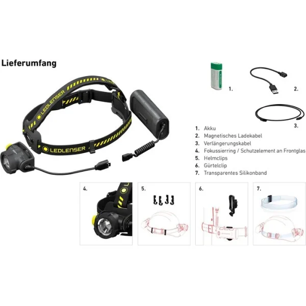 Ledlenser Stirnlampe H15R Work LED, 2500 Lumen, Akku, Wasserdicht 6