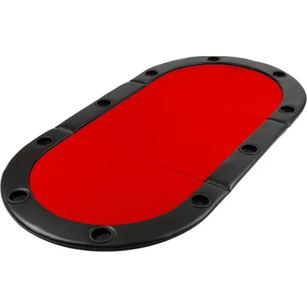 Maxstore Pokermatte 20030106a, 208 X 106 Cm, Oval, 10 Spieler, Rot 1