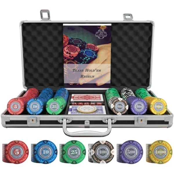 Bullets Pokerkoffer BG-PS-0007 Tony 300 Chips, Alu-Koffer, 2 Decks Plastikkarten, Dealer Button 1