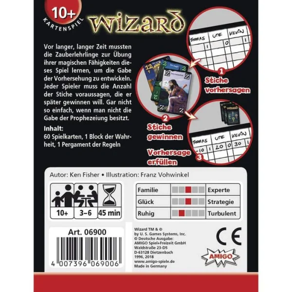 Amigo Kartenspiel 6900, Wizard, Ab 10 Jahre, 3-6 Spieler 3