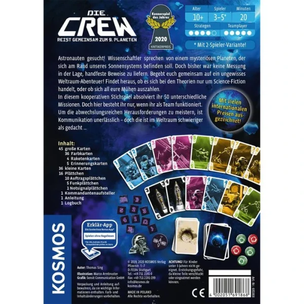 Kosmos Kartenspiel 691868 Die Crew, Ab 10 Jahre, 2-5 Spieler 4