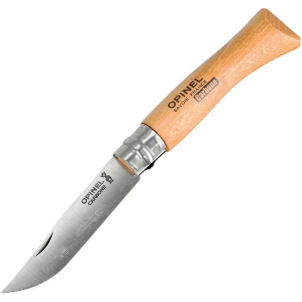 Opinel Klappmesser No.6 Carbon, Klingenlänge 7cm, Buche, Braun 1