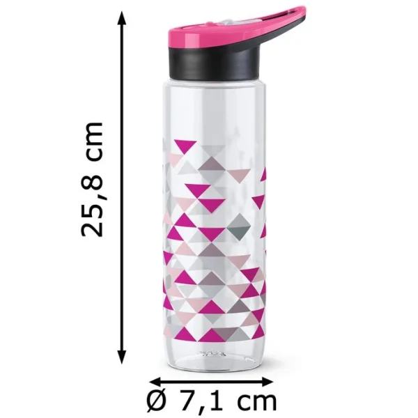 Emsa Trinkflasche Drink2Go Tritan Triangle N30310, 0,7 L, Kunststoff, Transparent / Pink 9
