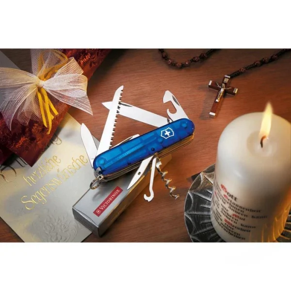 Victorinox Taschenmesser Huntsman 1.3713.T2, Blau Transparent, 15 Funktionen 3