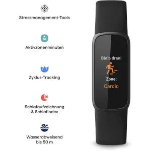 Fitbit Fitness-Tracker Luxe Schwarz, Puls-, SpO2-Messung, OLED, Wasserdicht 12