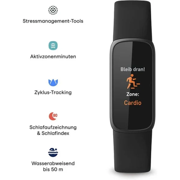 Fitbit Fitness-Tracker Luxe Schwarz, Puls-, SpO2-Messung, OLED, Wasserdicht 3
