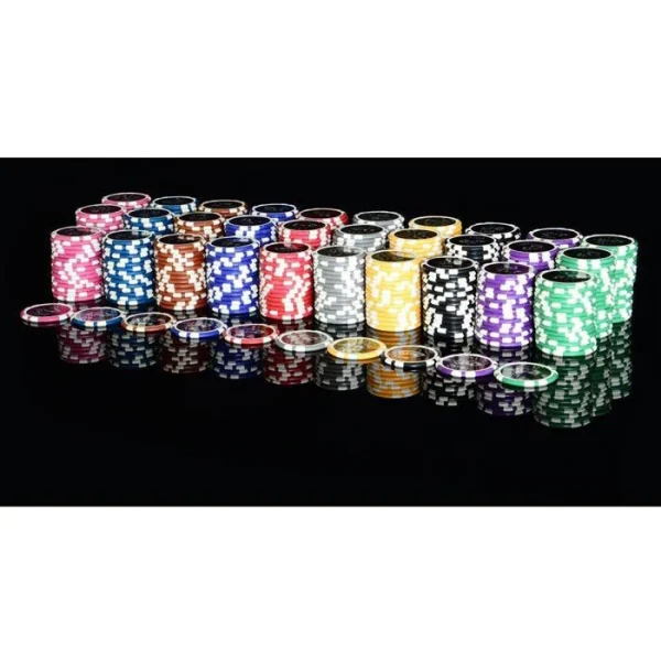 Nexos Pokerchips OCEAN-CHAMPION-CHIP, 50 Stück, Laserchips, Metallkern, 12g, Ø 4cm, Blau, Wert 10 6