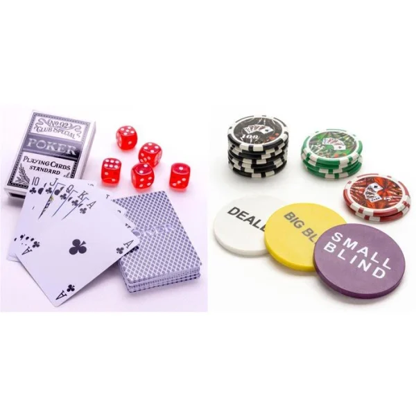 Nexos Pokerkoffer Wooden Black Edition, 500 Chips, Holz-Koffer, 2 Decks Plastikkarten, Dealer Button 6