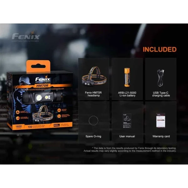Fenix Stirnlampe HM70R LED, 1.600 Lumen, USB, Akku, Rotlicht 9