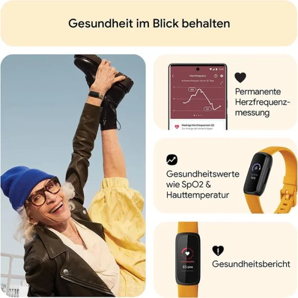 Fitbit Fitness-Tracker Inspire 3 Morgensonne, Puls-, SpO2-Messung, AMOLED, Wasserdicht 7
