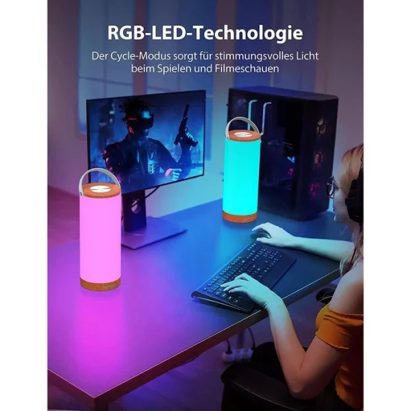 TaoTronics Campinglampe TT-DL23 Pro LED, 300 Lumen, Dimmbar, RGB, Spritzwassergeschützt 4