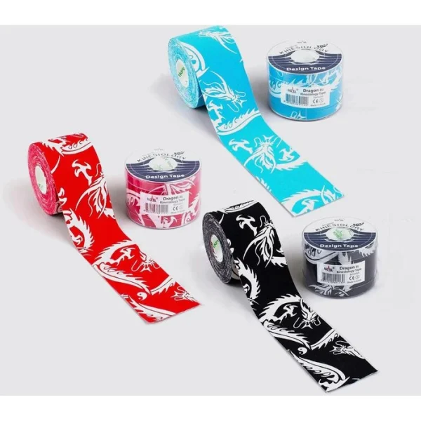 Nasara Kinesio-Tape Dragon, Schwarz, 5m X 5cm, Elastisch 6