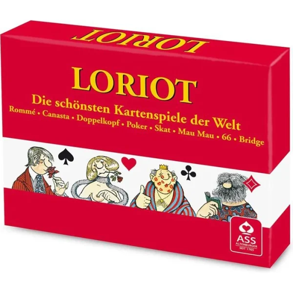 ASS Spielkarten Altenburger 71007 Loriot Rommé, 2 X 55 Karten, Papier, Loriot-Zeichnungen 1
