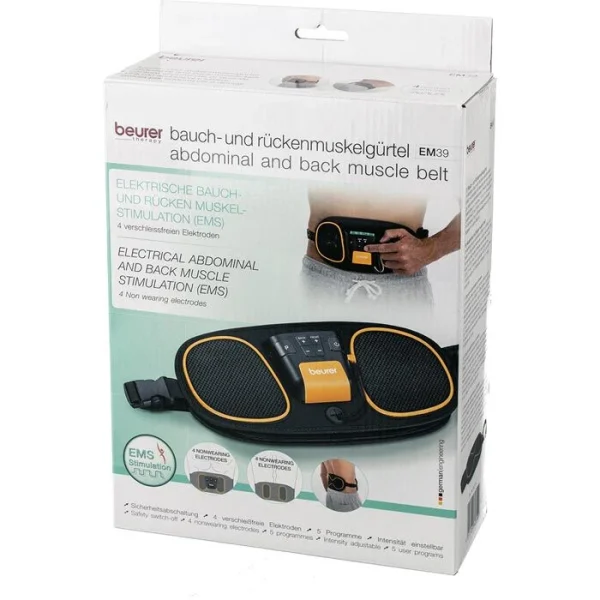 Beurer Bauchmuskelgürtel EM 39 EMS 2 In 1, Bauch Und Rücken Muskelstimulator, 4 Elektroden 5