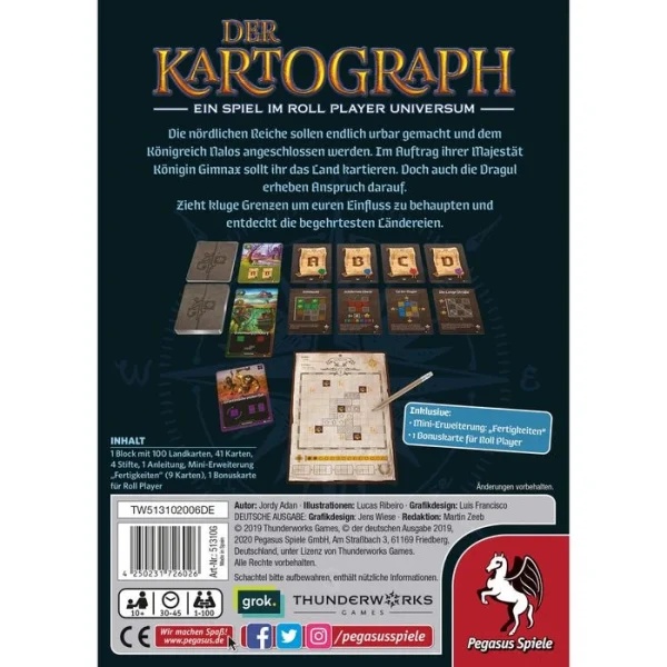 Pegasus Spiele Pegasus-Spiele Kartenspiel 51310G Der Kartograph, Ab 10 Jahre, 1-100 Spieler, 5