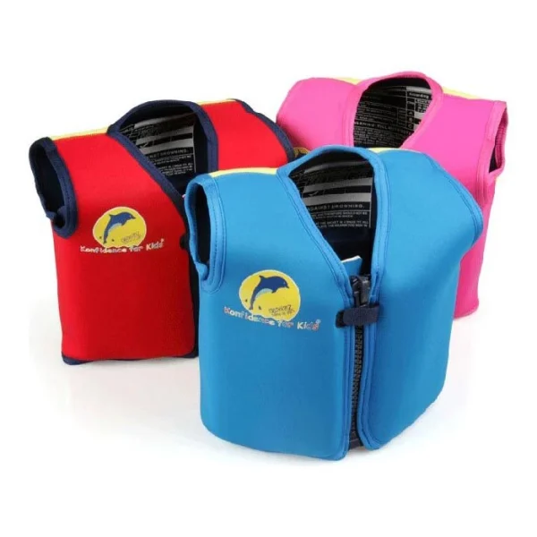 Konfidence Schwimmweste Neopren KJ14-B, Für Kinder, 2 – 3 Jahre, 12 – 20 Kg, Blätter, Blau 4