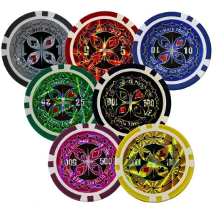 Maxstore Pokerkoffer 20030017, 500 Chips, Aluminium-Koffer, 2 Decks, Dealer Button, Würfel 13