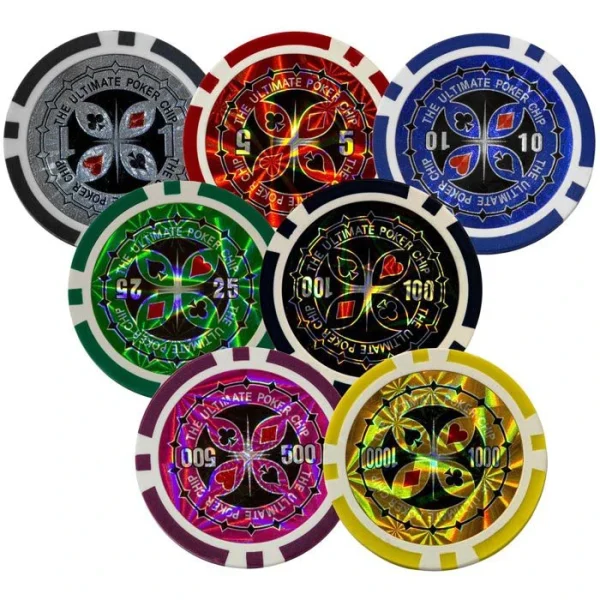 Maxstore Pokerkoffer 20030017, 500 Chips, Aluminium-Koffer, 2 Decks, Dealer Button, Würfel 5