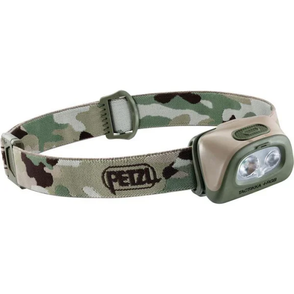 Petzl Stirnlampe Tactikka+ RGB LED, 350 Lumen, Rot-, Grün- Und Blaulicht, Camo 1