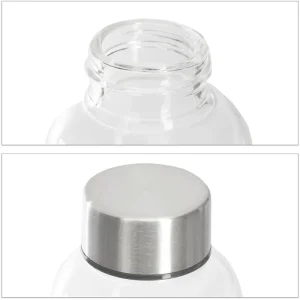 Relaxdays Trinkflasche 10029992, Mit Hülle, 0,5 L, Borosilikatglas, Transparent, Set, 6 Stück 14
