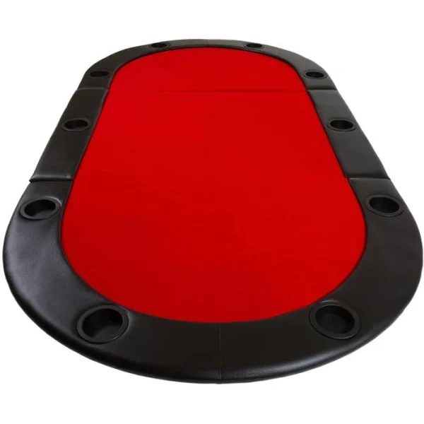 Maxstore Pokermatte 20030106a, 208 X 106 Cm, Oval, 10 Spieler, Rot 4